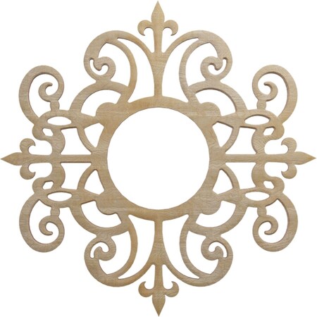 Ekena Millwork Dijon Wood Fretwork Pierced Ceiling Medallion, Hickory, 16"OD x 5 1/4"ID x 1/4"T CMWP16X16X0250DIHI